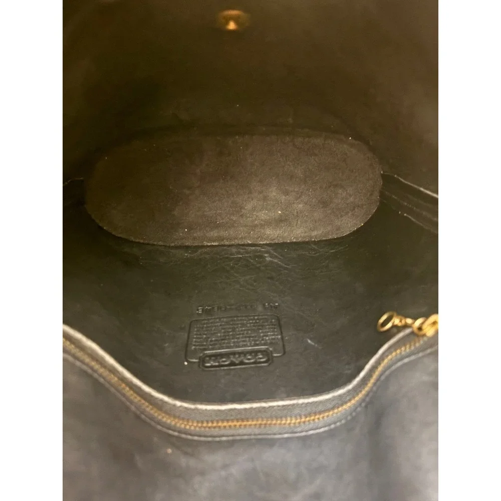 Vintage Coach Binocular Bag Black Leather USA Made 013-3825‎